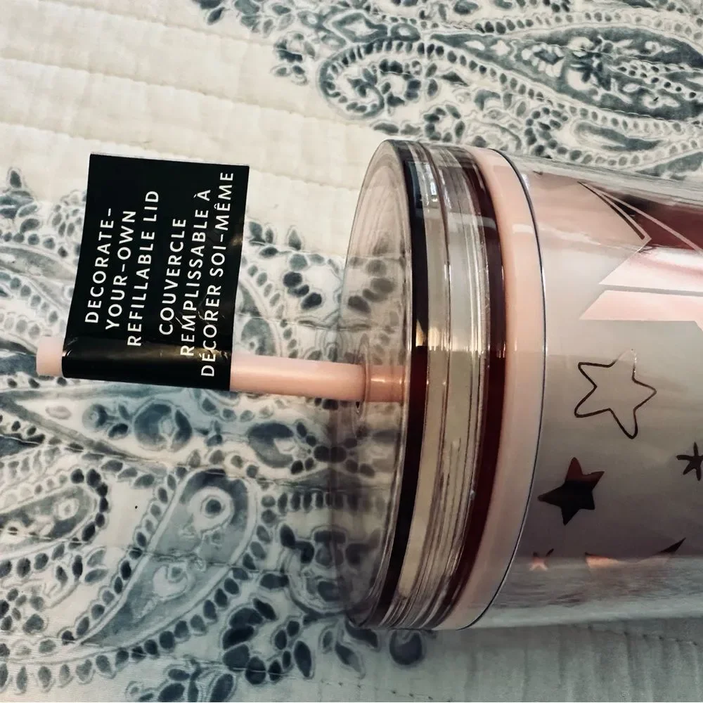 Starbucks Holiday 2023 Pink Moon‎ and Stars tumbler Venti
